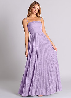 Azazie Mariana Bridesmaid Dresses Lilac A-Line Strapless Floral Burnout Convertible Dress image7