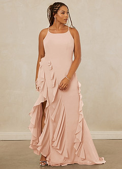 Christian Siriano Bridal for Azazie 1006 Bridesmaid Dresses English Rose Mermaid Ruched Chiffon Dress image10