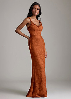 Azazie Corina Vente Finale Robe Sirène en Blumen-Burnout Rayé Black image1