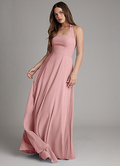 Azazie Irina Bridesmaid Dresses Dusty Rose A-Line Pleated Chiffon Dress image2