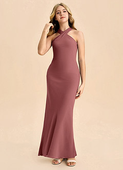 Azazie Doretta Junior Robe Fourreau en Mousseline de soie Plissée Améthyste image3