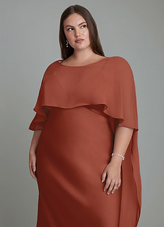 Azazie Stefania Bridesmaid Dresses Auburn A-Line Stretch Satin Dress image14