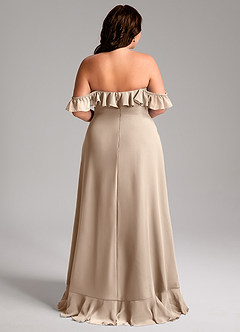 Azazie Lyra Bridesmaid Dresses Taupe A-Line Chiffon Convertible Dress image12