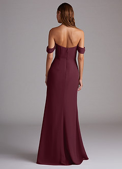 Azazie Saige Bridesmaid Dresses Cabernet A-Line Off the Shoulder Chiffon Convertible Dress image7