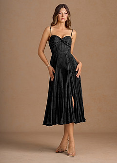 Annie Black Pleated Midi Dress image6