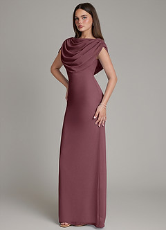 Azazie Hadley Bridesmaid Dresses Sangria Mermaid Pleated Chiffon Dress image9