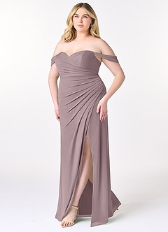 Azazie Tessa Vestidos de damas de honor Vestido de Atardecer de Malla de Corte Recto Convertible con Cariño Fuera Del Hombro image10
