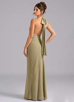 Azazie Velli Bridesmaid Dresses Moss Green Mermaid Bow Chiffon Dress image7