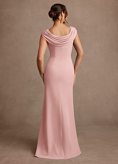 Azazie Irvine Mother of the Bride Dresses Powder Pink A-Line Pleated Chiffon Dress image3
