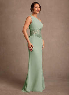 Azazie Kathie Abiti per la Madre della Sposa Abito Sirena in Chiffon Pizzo Verde Salvia image3