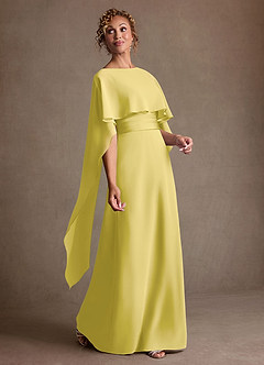 Azazie Marilla Mère de la mariée Robes Robe Trapèze en Mousseline de soie Plissée Canari image2