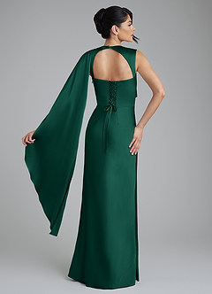 Azazie Taj Bridesmaid Dresses Emerald Mermaid Corset Stretch Satin Dress image2