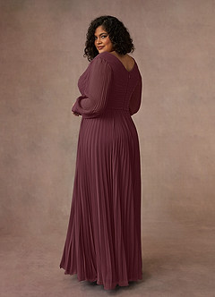 Azazie Zina Mother of the Bride Dresses Sangria A-Line Pleated Chiffon Dress image10