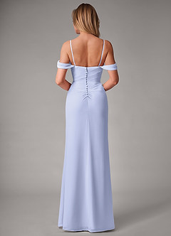 Azazie Haisley Robes de demoiselle d'honneur Robe Fourreau Convertible en Mousseline de soie Épaule décolletée Lavande image7
