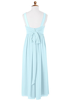 Azazie Kora Junior Cloud Blue A-Line Pleated Chiffon Dress image6