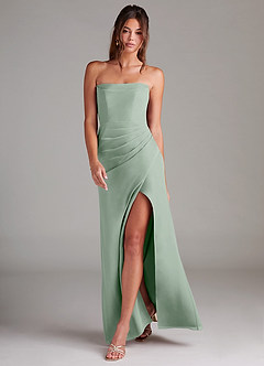 Azazie Leonis Bridesmaid Dresses Agave Sheath Strapless Chiffon Convertible Dress image7