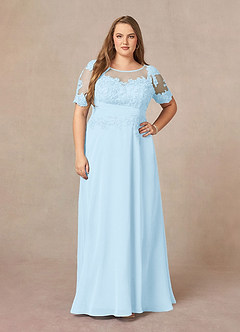 Azazie Raissa Kleider für die Brautmutter A-Linie Spitze Chiffon Kleid Himmelblau image9