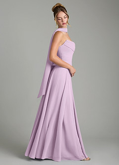 Azazie Gabriela Bridesmaid Dresses Frosted Lilac A-Line Corset Chiffon Dress image3