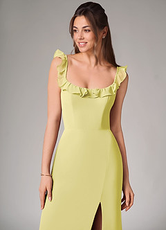 Azazie Callie Abiti da Damigella Abito Convertibile Sirena in Chiffon Spacco Laterale Sorbetto Al Limone image6