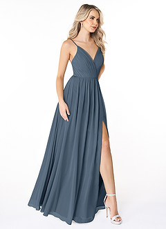 Azazie Gracie Bridesmaid Dresses Neptune A-Line Pleated Chiffon Dress image5