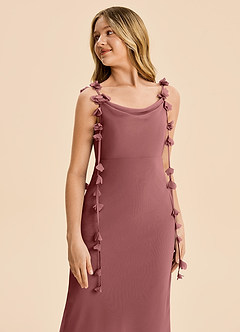 Azazie Trinity Junior Amethyst Mermaid Pleated Chiffon Dress image4