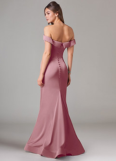 Azazie Everly Final Sale Vintage Mauve Mermaid Off the Shoulder Stretch Satin Convertible Dress image5