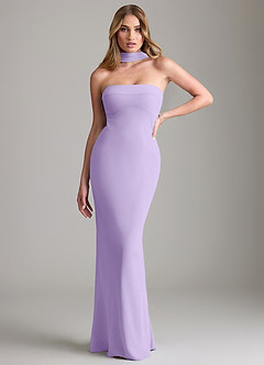 Azazie Lusinda Bridesmaid Dresses Lilac Mermaid Off the Shoulder Chiffon Convertible Dress image1