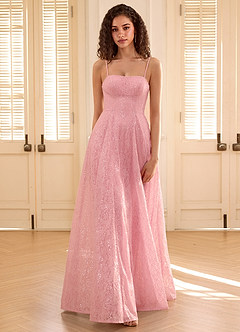 chinese dress ladies Pink Glitter Tulle Sweetheart Strapless A-Line Prom Dresses, CP1019 US2 / Custom Color(leaving A note) main image 1