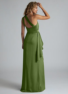 Azazie Maive Robes de demoiselle d'honneur Robe Fourreau en Satin extensible Rayé Genévrier image3