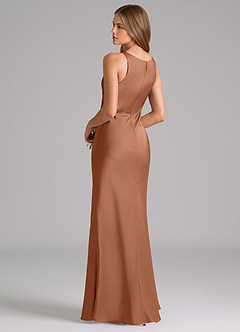 Azazie Allettie Bridesmaid Dresses Bronzer Mermaid Stretch Satin Dress image2