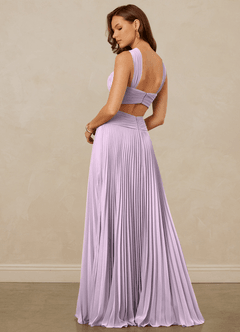 Christian Siriano Bridal for Azazie 1009 Bridesmaid Dresses Frosted Lilac A-Line Pleated Chiffon Dress image3