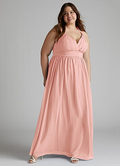 Azazie Ashia Bridesmaid Dresses Rosette A-Line Pleated Chiffon Dress image9