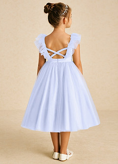 Azazie Cherub Flower Girl Dresses Lavender A-Line Strap Tulle Dress image2