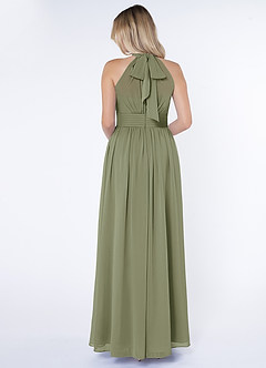 Azazie Iman Brautjungfernkleider A-Linie A-Linie Gerüscht Chiffon Kleid Pistazie image2