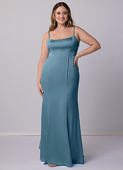 Barbie ♥ Azazie Bridesmaid Dresses Bermuda Mermaid Bow Stretch Satin Dress image9