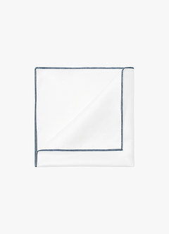 Ivory Matte Satin Pocket Square with Colored Edge