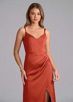 Azazie Leo Schlussverkauf Etui Plissee Stretch-Satin Kleid Black image4