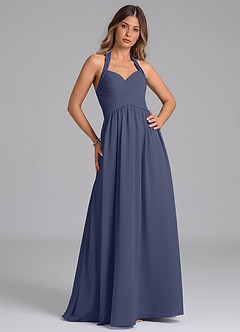 Azazie Darlyn Bridesmaid Dresses Stormy A-Line Pleated Chiffon Dress image3