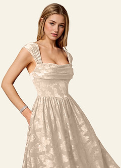 Briar Cream Off-Shoulder Pleated Prom Dress image6
