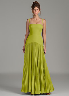 Azazie Yuliana Bridesmaid Dresses Lemongrass A-Line Strapless Chiffon Dress image4
