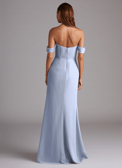 Azazie Saige Bridesmaid Dresses Ice A-Line Off the Shoulder Chiffon Convertible Dress image7