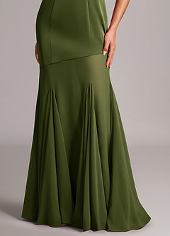 Azazie Uma Bridesmaid Dresses Olive Mermaid Strapless Chiffon Convertible Dress image6