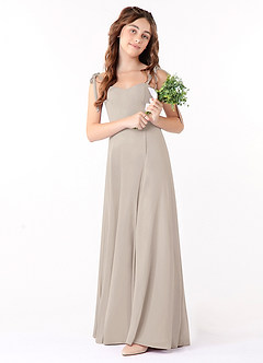 Azazie Rosey A-Line Sweetheart Neckline Chiffon Floor-Length Junior Bridesmaid Dress image2