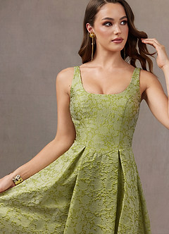 Midi jurk Lauren Licht Chartreuse image8
