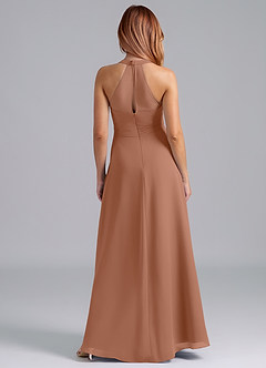 Azazie Dorota Bridesmaid Dresses Bronzer A-Line Pleated Chiffon Dress image2