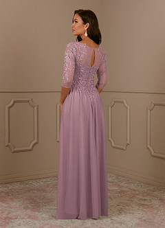 Azazie Harriet Mother of the Bride Dresses Dusty Rose A-Line Scoop lace Mesh Dress image4