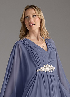 Azazie Drew Abiti per la Madre della Sposa Abito A-Line in Chiffon Plissettato Stormy image8