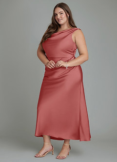 Azazie Kieryn Final Sale Dusty Sage Mermaid Pleated Stretch Satin Dress image9