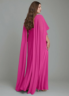 Azazie Stefania Robes de demoiselle d'honneur Robe Trapèze en Satin extensible Fuchsia image8