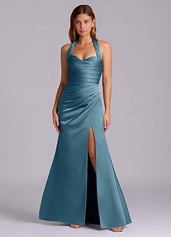 Azazie Destiny Suknie dla druhen Syrena Dekolt w kształcie serca Satyna elastyczna Do ziemi Sukienka image4